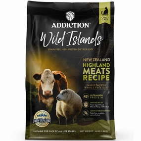 '26% OFF   FREE CANNED FOOD/SCOOP': Addiction Wild Islands Highland Meats Recipe Lamb & Beef Grain-Free Dry Cat Food