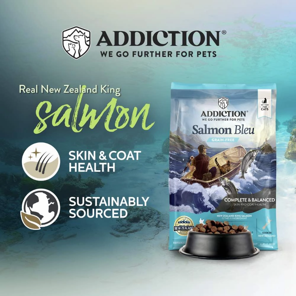 '26% OFF   FREE CANNED FOOD/SCOOP: Addiction Salmon Bleu Grain-Free Dry Cat Food