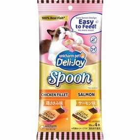 $2 OFF (Exp Oct 25): Unicharm Deli-Joy Spoon Chicken Fillet & Salmon Creamy Cat Treats 40g