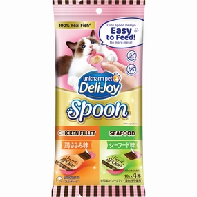 $2 OFF (Exp Oct 25): Unicharm Deli-Joy Spoon Chicken Fillet & Seafood Creamy Cat Treats 40g