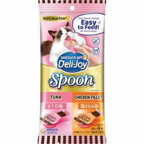 $2 OFF (Exp Oct 25): Unicharm Deli-Joy Spoon Tuna & Chicken Fillet Creamy Cat Treats 40g
