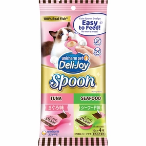 $2 OFF (Exp Oct 25): Unicharm Deli-Joy Spoon Tuna & Seafood Creamy Cat Treats 40g