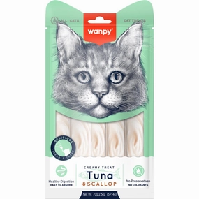 '3 FOR $6 (Exp3Jul25)': Wanpy Creamy Tuna & Scallop Liquid Cat Treats 70g