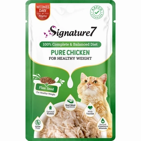 $3 OFF: Signature7 Pure Chicken For Healthy Weight (Wed) Grain-Free Pouch Cat Food 50g x 12
