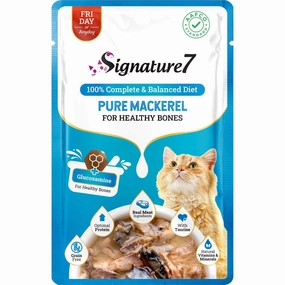 $3 OFF: Signature7 Pure Mackerel For Healthy Bones (Fri) Grain-Free Pouch Cat Food 50g x 12