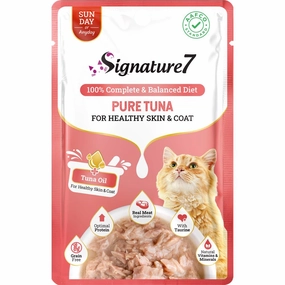 $3 OFF: Signature7 Pure Tuna For Healthy Skin & Coat (Sun) Grain-Free Pouch Cat Food 50g x 12