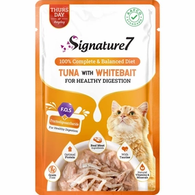 $3 OFF: Signature7 Tuna With Whitebait For Healthy Digestion (Thurs) Grain-Free Pouch Cat Food 50g x 12