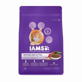 '65% OFF (Exp22Jul25)': IAMS Cat Proactive Health Mother & Kitten Chicken Dry Cat Food 1kg