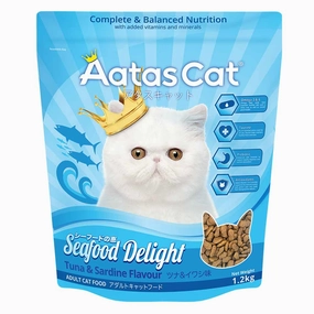 'BUNDLE DEAL': Aatas Cat Seafood Delight Adult Dry Cat Food (Tuna & Sardine Flavour) 1.2kg