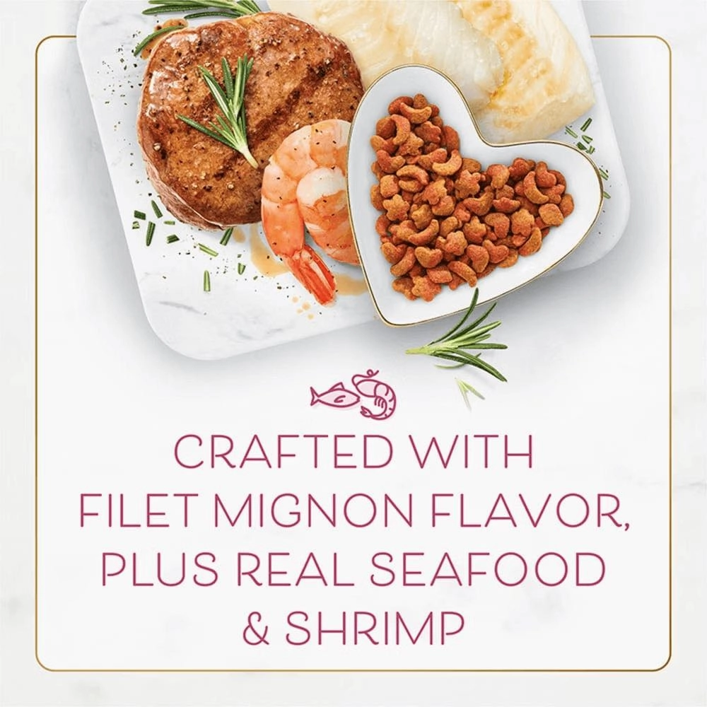 'BUNDLE DEAL': Fancy Feast Filet Mignon Flavor with Real Seafood & Shrimp Dry Cat Food