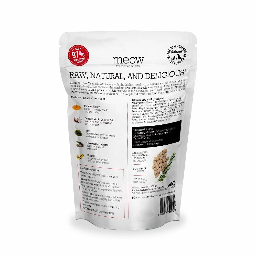 'BUNDLE DEAL': MEOW Wild Venison Grain-Free Freeze Dried Raw Cat Food 280g