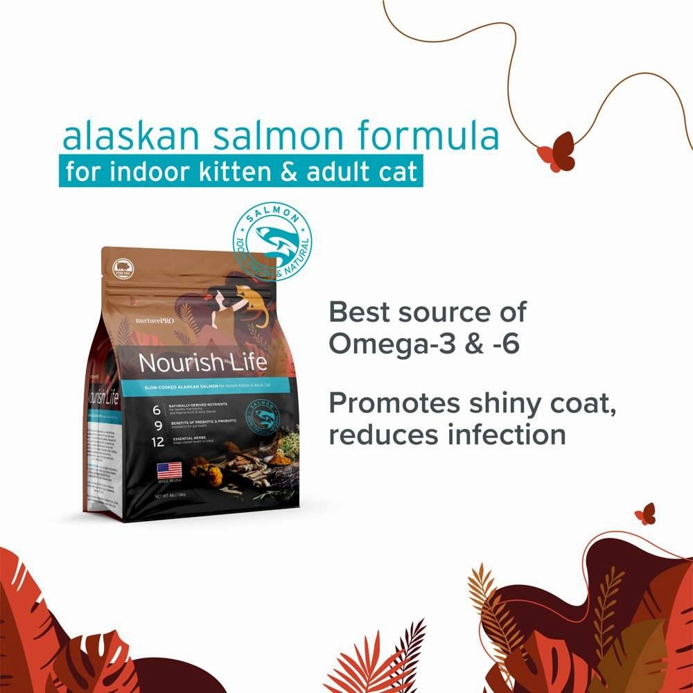 'BUNDLE DEAL': Nurture Pro Nourish Life Alaskan Salmon Indoor Kitten & Adult Formula Dry Cat Food