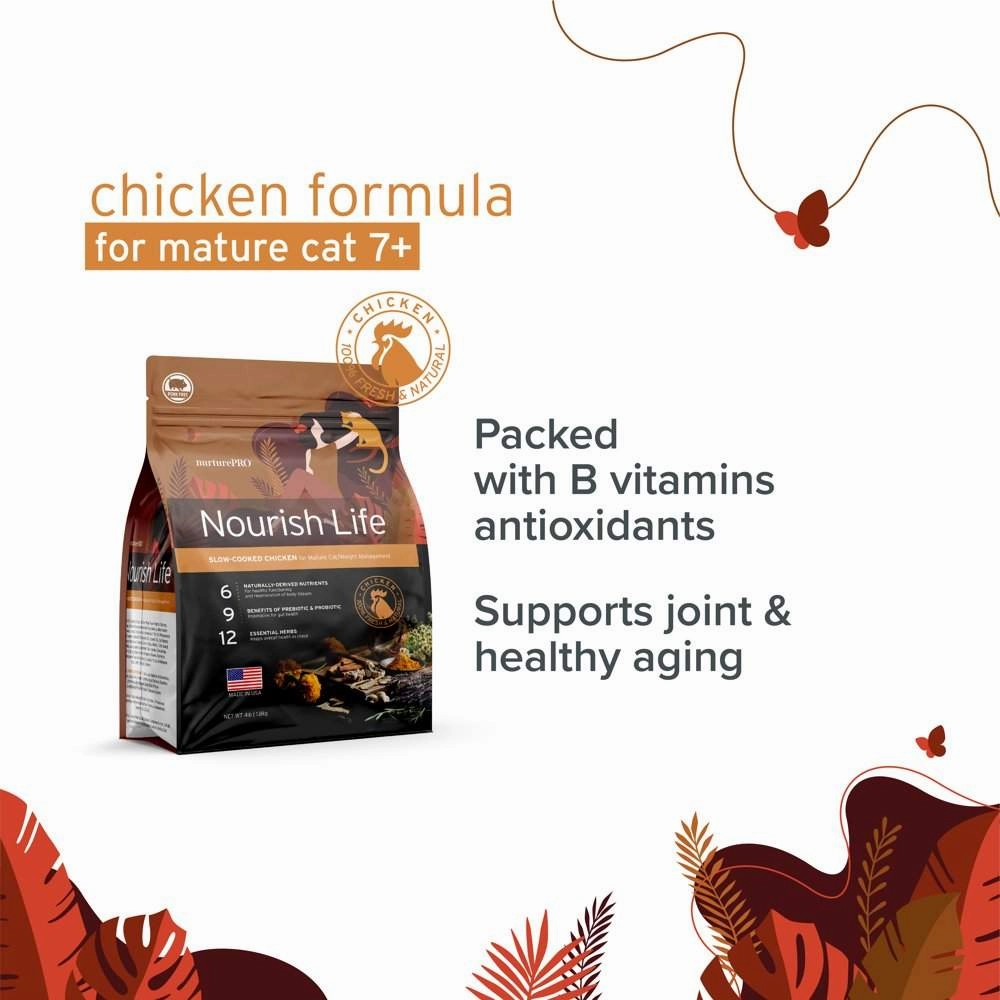 'BUNDLE DEAL': Nurture Pro Nourish Life Chicken Mature 7  Formula Dry Cat Food