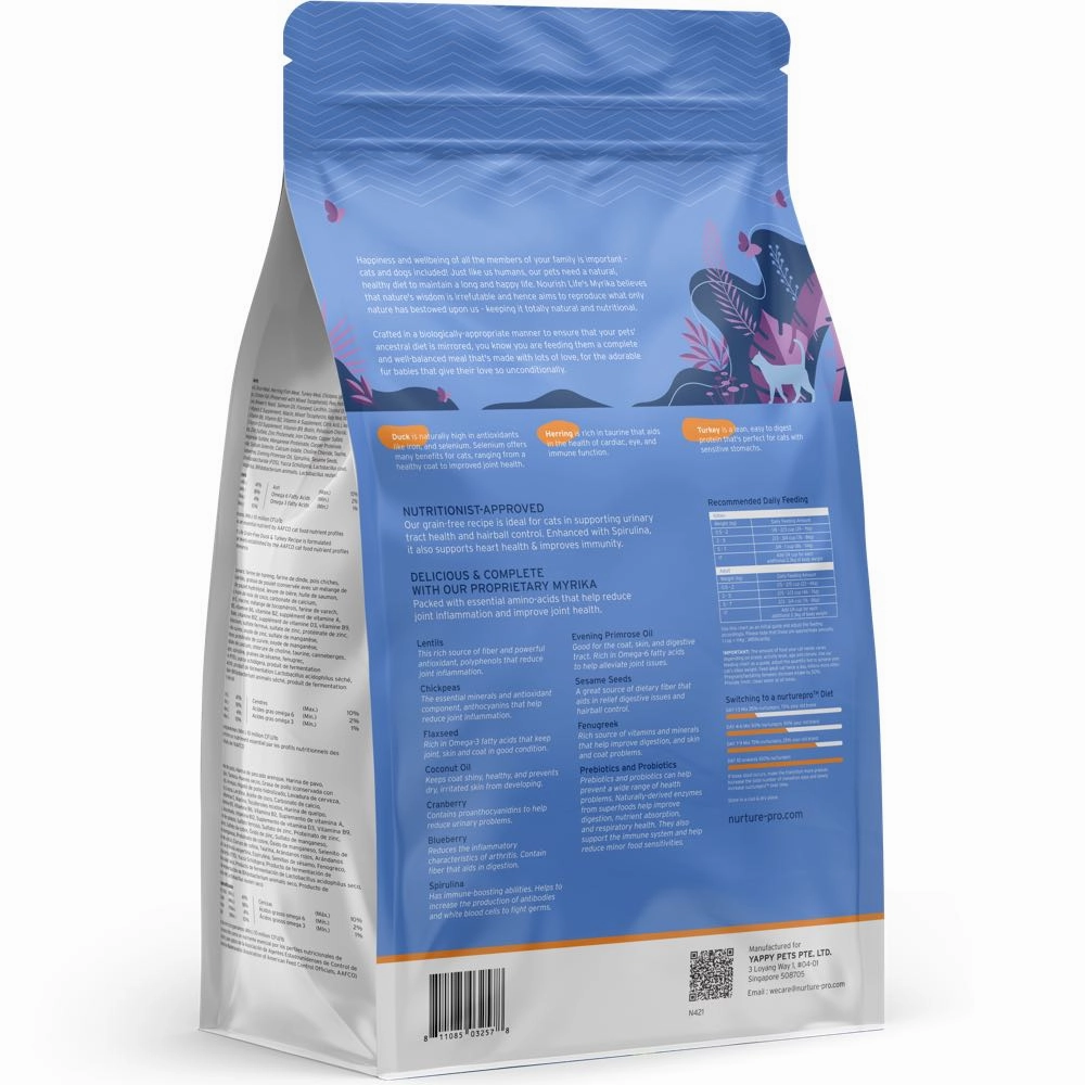 'BUNDLE DEAL': Nurture Pro Nourish Life Duck & Turkey Recipe Grain-Free Dry Cat Food