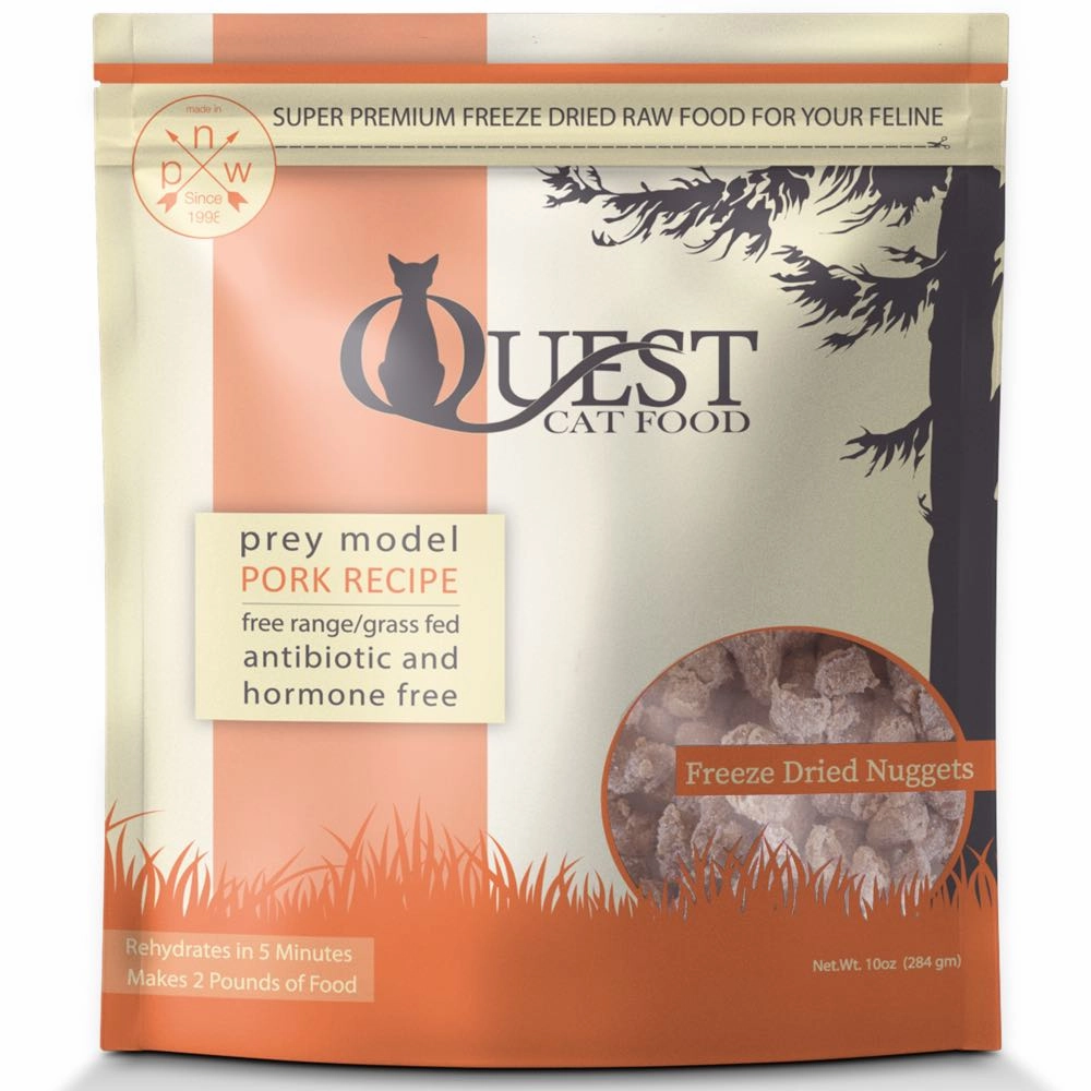 'BUNDLE DEAL': Quest Prey Model Pork Recipe Grain-Free Freeze-Dried Raw Cat Food 10oz