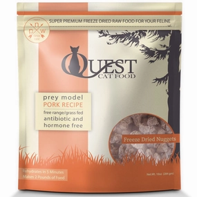 'BUNDLE DEAL': Quest Prey Model Pork Recipe Grain-Free Freeze-Dried Raw Cat Food 10oz