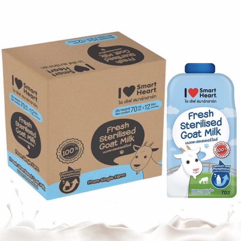 'BUNDLE DEAL': Smartheart Fresh Sterilised Goat Milk For Cats & Dogs (Pouch) 70ml