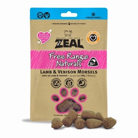 'BUNDLE DEAL(Exp 19Sep25)': Zeal Free Range Naturals Lamb & Venison Morsels Cat Treats 100g