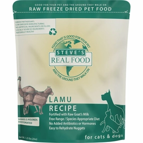 'BUNDLE DEAL FREE FD TREATS': Steve's Real Food Lamu Grain-Free Freeze-Dried Raw Food For Cats & Dogs 20oz