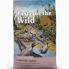 'BUNDLE DEAL/FREE TREAT': Taste Of The Wild Lowland Creek Roasted Quail & Roasted Duck Grain-Free Dry Cat Food