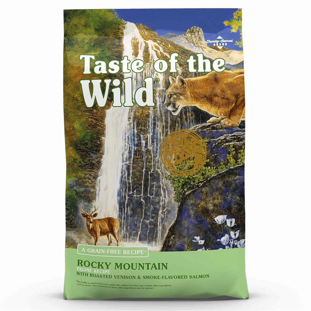 'BUNDLE DEAL/FREE TREAT': Taste Of The Wild Rocky Mountain Roasted Venison & Smoke-Flavored Salmon Grain-Free Dry Cat Food