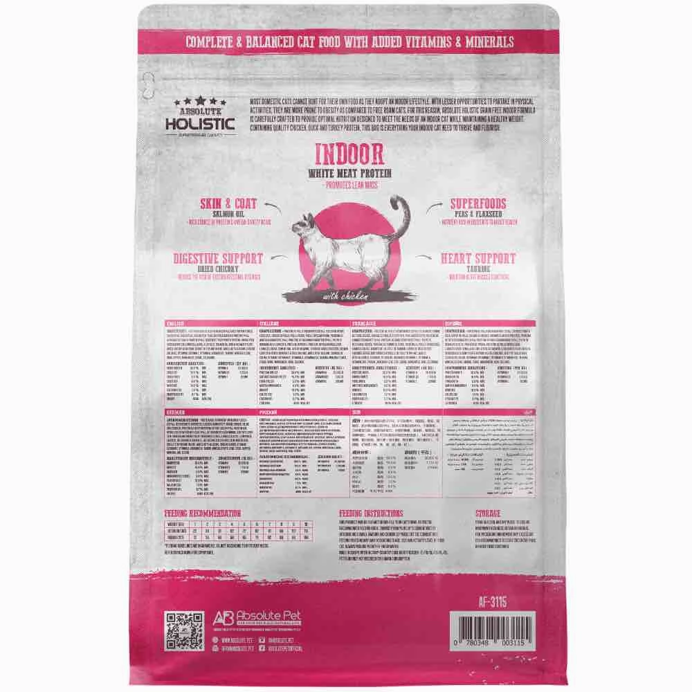 'FREE TREAT w 3lb': Absolute Holistic Indoor Chicken Grain-Free Dry Cat Food