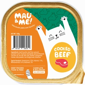 *FROZEN* Mau&Me! Cat Cooked Beef Complete & Balanced 150g