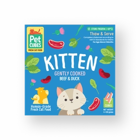 *FROZEN* PetCubes Kitten Gently Cooked Beef & Duck 320g
