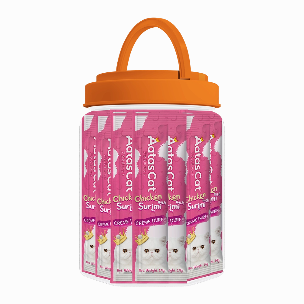 Aatas Cat Creme Puree Chicken with Surimi 14g x 50sachets