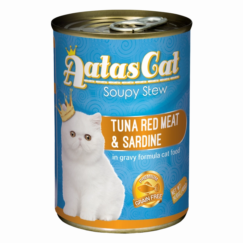 Aatas Cat Soupy Stew Tuna Red Meat with Sardine in Gravy 400g