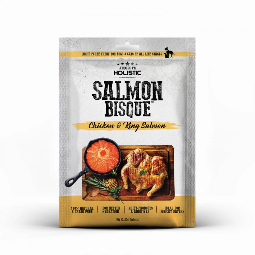 Absolute Holistic Bisque Chicken & King Salmon Cat & Dog Treats 60g