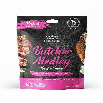 Absolute Holistic Dog Air-Dried Treats Butcher Medley 100g