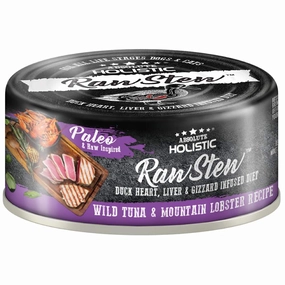 Absolute Holistic Raw Stew Wild Tuna & Mountain Lobster Grain-Free Canned Cat & Dog Food 80g