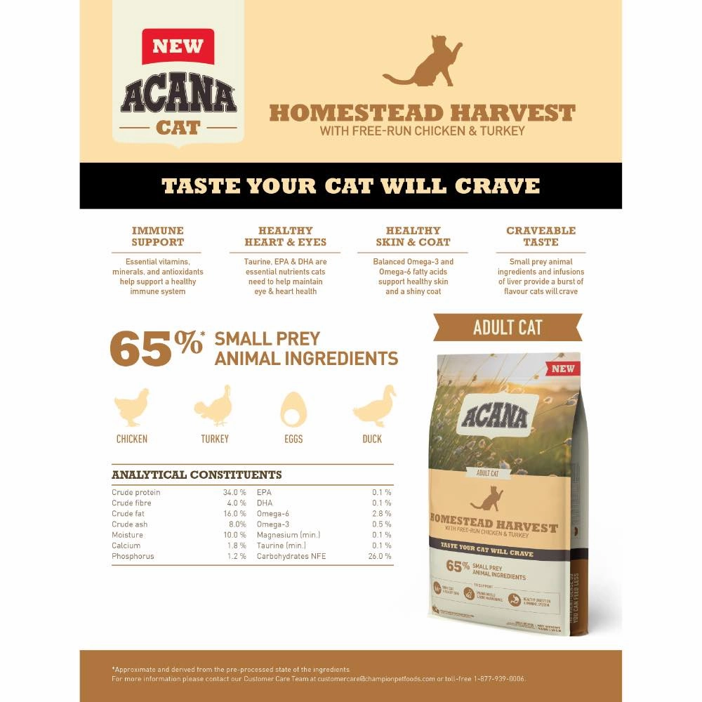 ACANA Freeze-Dried Coated Homestead Harvest Grain-Free Dry Cat Food
