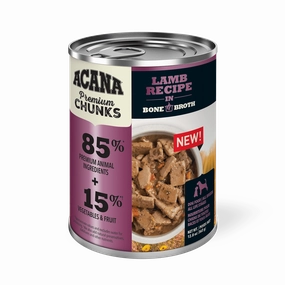 Acana Premium Grain Free Chunks Lamb Recipe in Bone Broth for Dogs