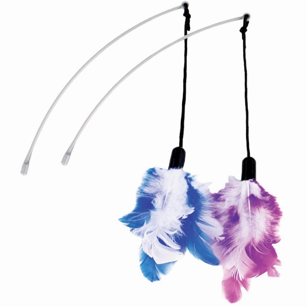 Aclium Spinning Tumbler With Teaser Cat Toy Replacement Feathers 2pc