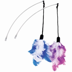 Aclium Spinning Tumbler With Teaser Cat Toy Replacement Feathers 2pc