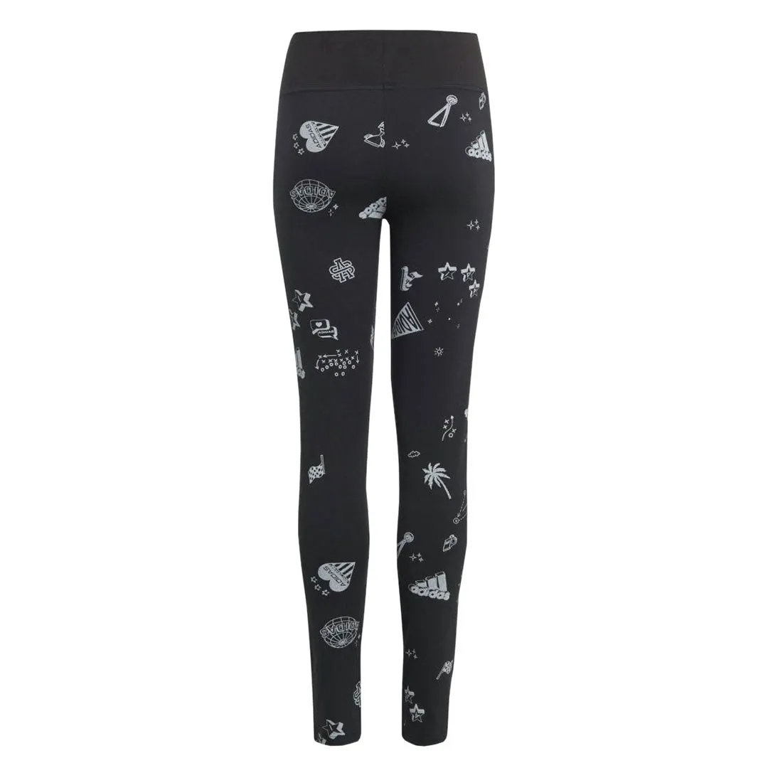 adidas - Leggings à motifs Brand Love pour filles (Junior) (IA1567)