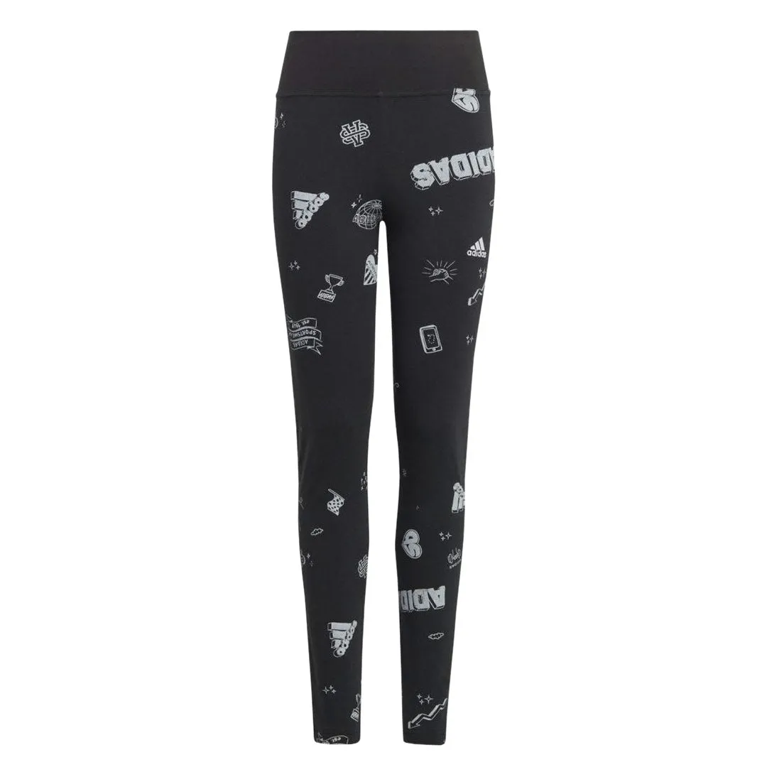 adidas - Leggings à motifs Brand Love pour filles (Junior) (IA1567)