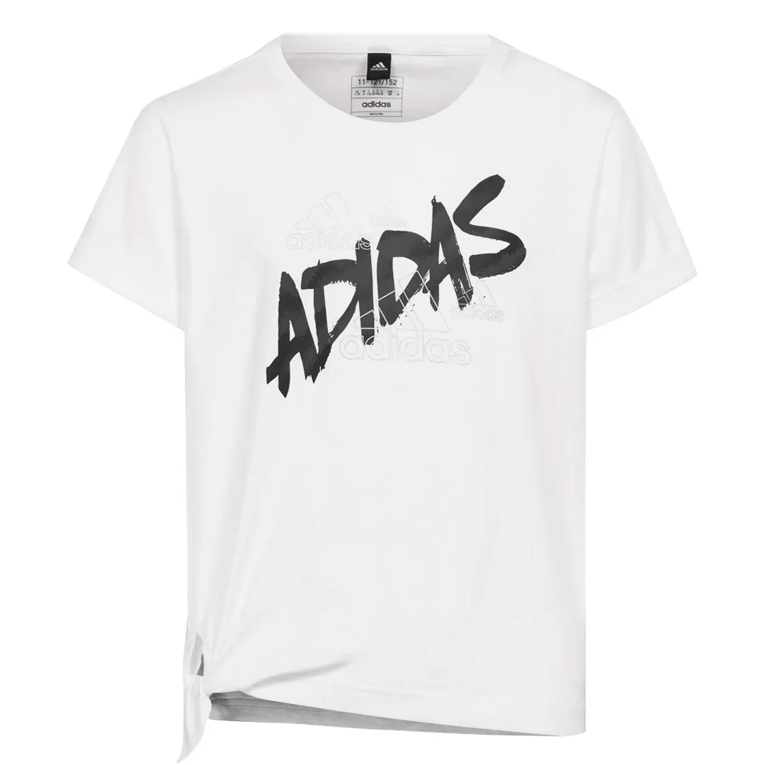adidas - T-shirt à nœud pour filles (Junior) Danse (HR5818)