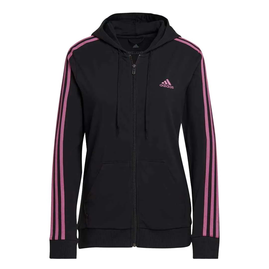 adidas - Sweat à capuche femme Essentials à fermeture éclair et bandes contrastées (HL2058)
