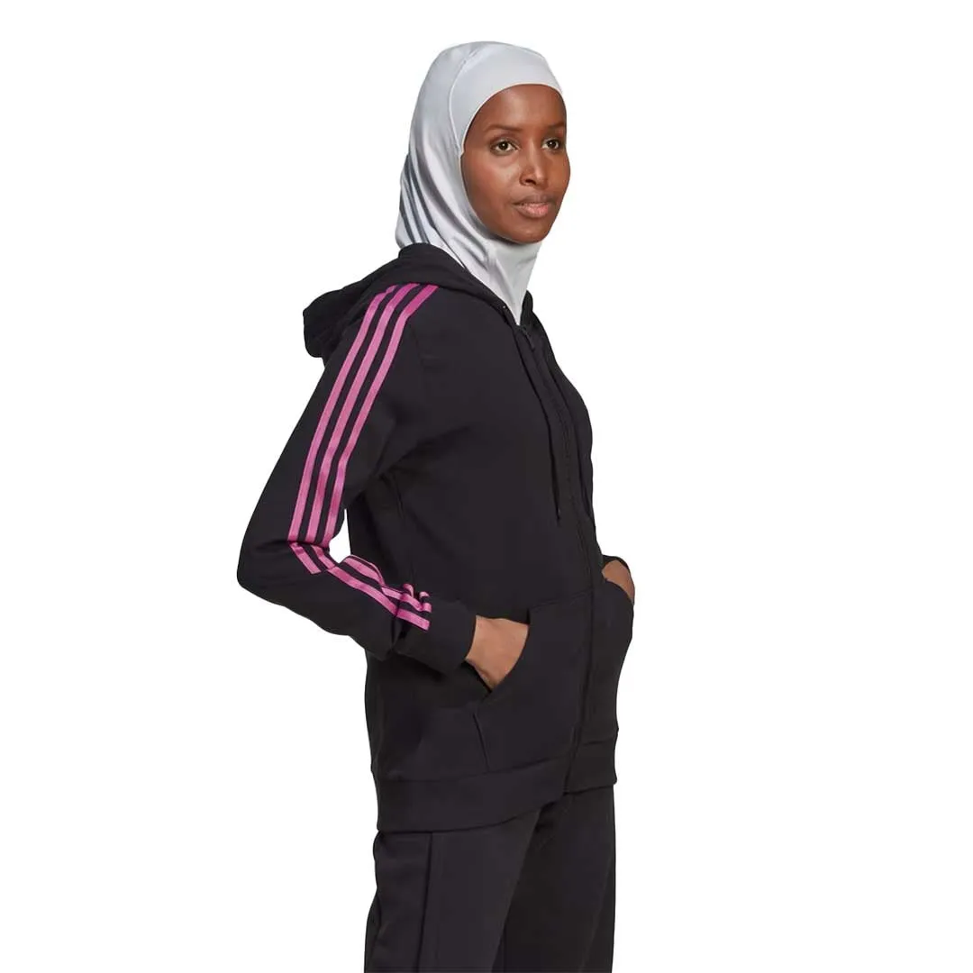 adidas - Sweat à capuche femme Essentials à fermeture éclair et bandes contrastées (HL2058)