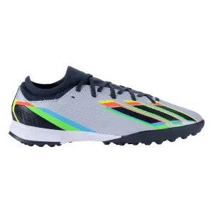 adidas X Speedportal.3 TF Junior Chaussure de Football pour Terrain Synthétique - Argent Métallique/Noir de Base/Jaune Solaire