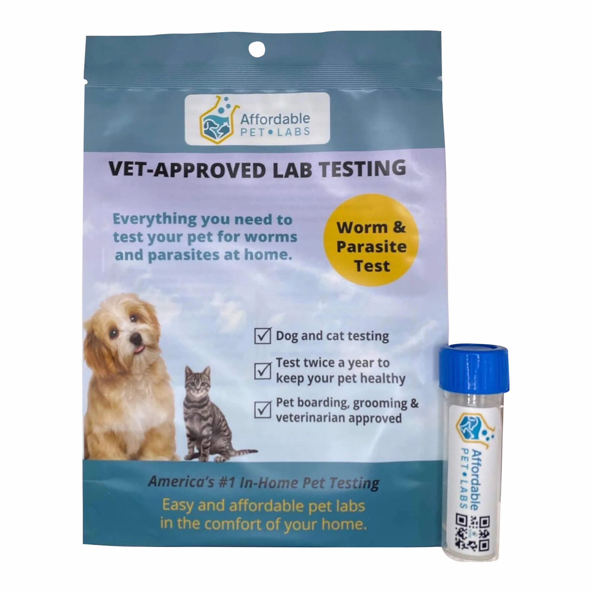 Affordable Pet Labs - Basic Fecal Diagnostic Test For Dogs & Cats, Easy Home Kit