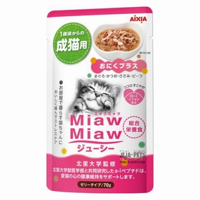 Aixia Miaw Miaw Juicy Meat Plus Adult Pouch Cat Food 60g x 12