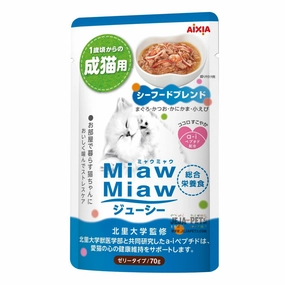 Aixia Miaw Miaw Juicy Seafood Blend Adult Pouch Cat Food 60g x 12