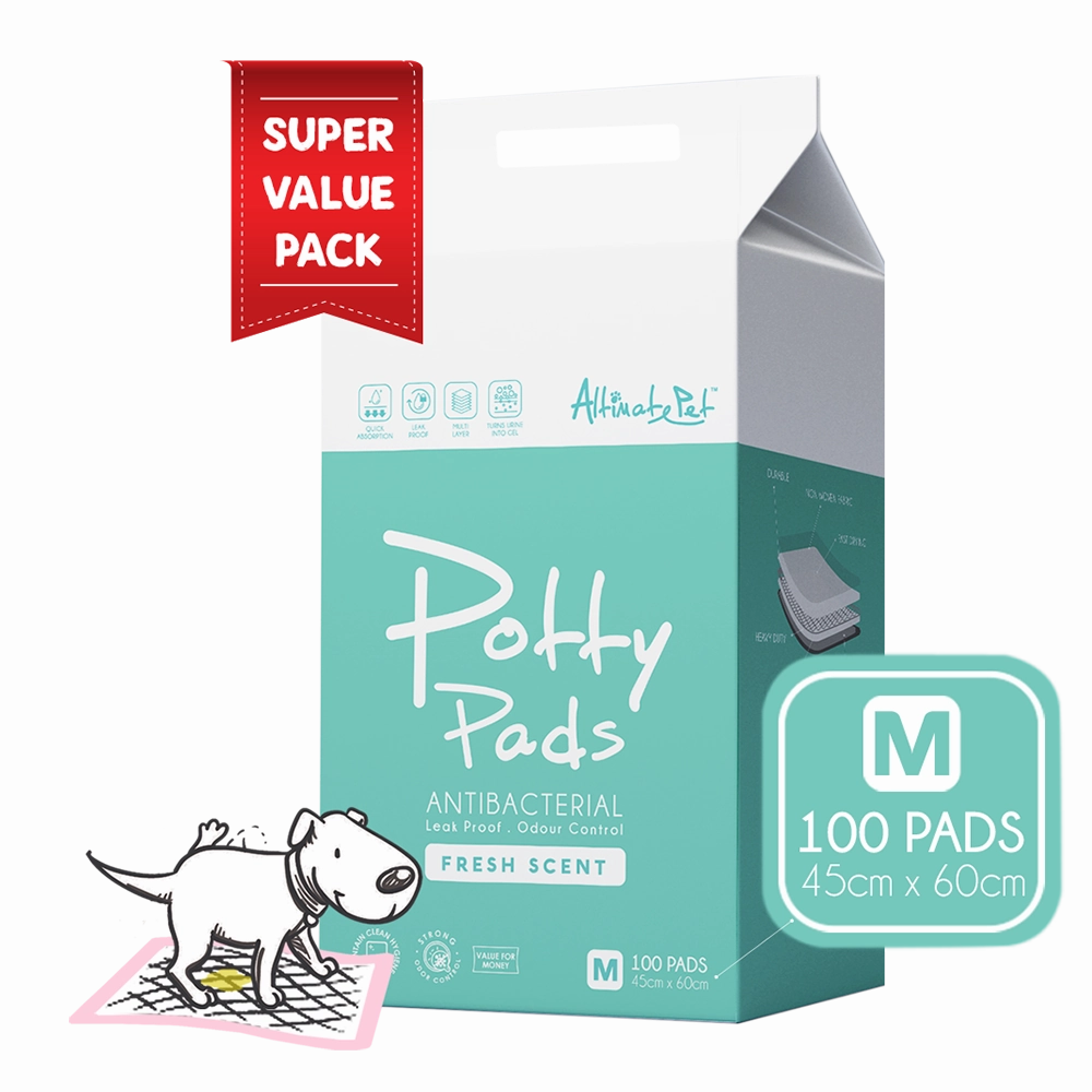 Altimate Pet Potty Pee Pads Antibacterial M 45cm x 60cm - 100pcs