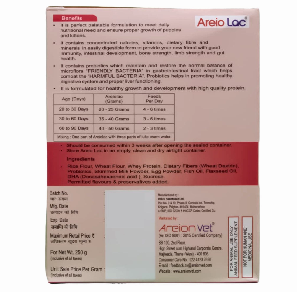 Areion Vet Areio Lac Weaning Supplement for Puppies and Kittens (milk replacer)