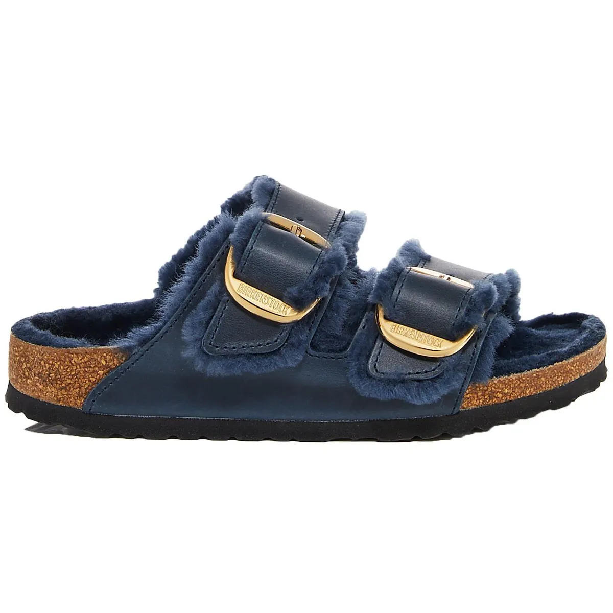Sandales à bride pour femme en fausse fourrure Arizona avec grande boucle