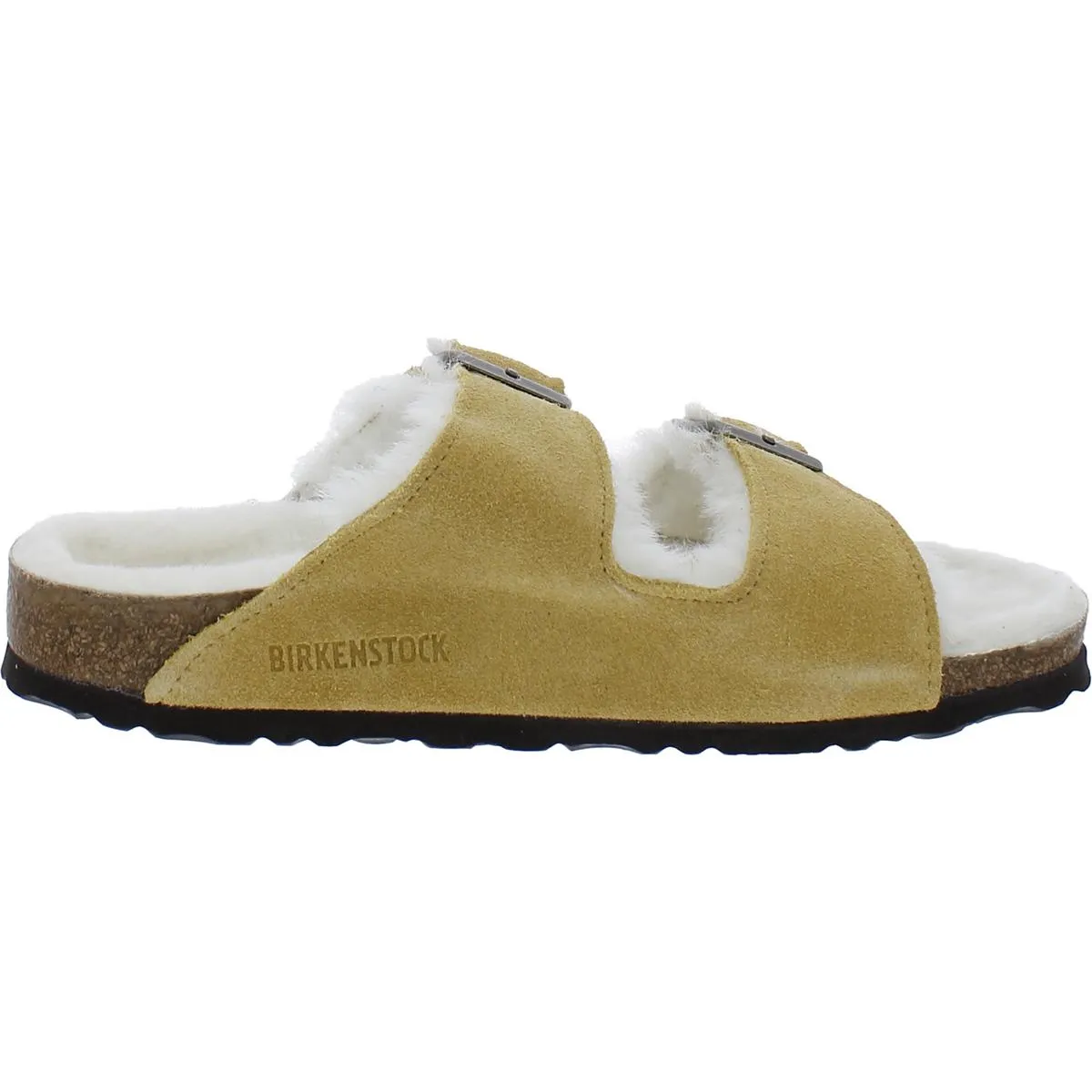 Sandales slides en daim et fourrure Arizona pour femmes